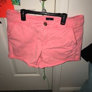 Pink mid rise shorts from American eagle